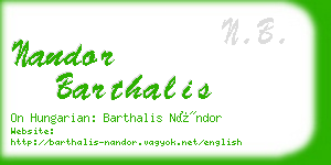 nandor barthalis business card